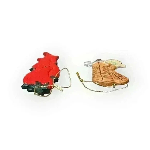 Kurt Adler Christmas Ornaments Southwestern Red Hot Chili Peppers & Cowboy Boots - Picture 6 of 6